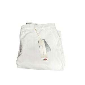 Cutter and‎ Buck CB Dry Tec Men Pants 35 X 34 Stretch Grip Waist White NEW